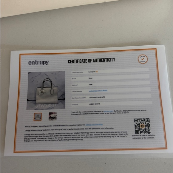 Gucci GG Bow Ivory Leather Small Tote Crossbody Bag Double G Ribbon Entrupy Auth - Picture 10 of 15